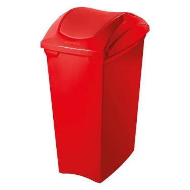 Imagem de Lixeira Plástica com Tampa Basculante Vermelha 40L Casablanca Sanremo