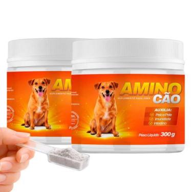 Imagem de Kit 2 Potes Suplemento para Cachorro Aminocão 300g Vitaminas Imunidade