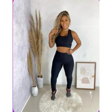 Imagem de Conjunto fitness top + calça - usepehepi, Preto, GG