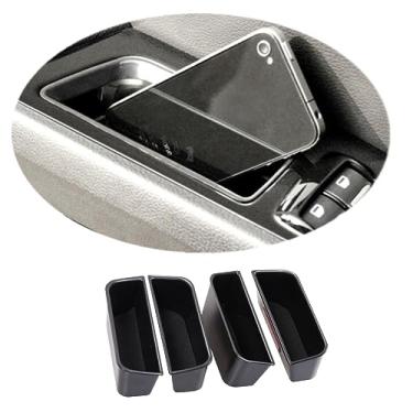 Imagem de Vesul 4 peças caixa de armazenamento lateral da porta compatível com Ford Fusion 2013 2014 2015 2016 2017 2018 2019 2020 recipiente de telefone de apoio de braço organizador de porta bolso ABS bandeja inserção de luva palete