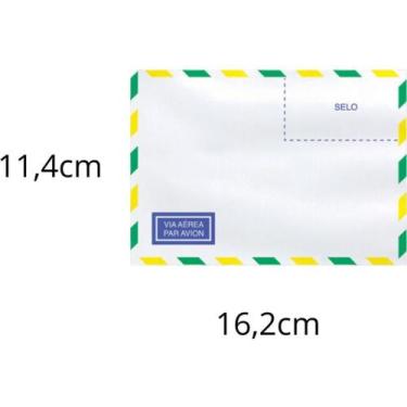 Imagem de Envelope Comercial 114X162MM 63G com RPC Aéreo Caixa com 1000 Unidades