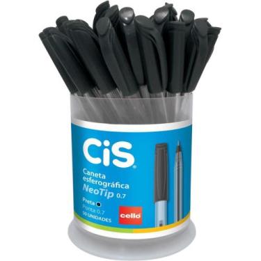 Imagem de Caneta Esferográfica CIS Neotip Preta 0.7MM - Pote com 50 - Sertic