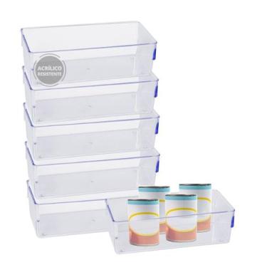 Imagem de Kit 6 Organizador Geladeira/cozinha Acrílico 11,5x34,8 - Plastutti