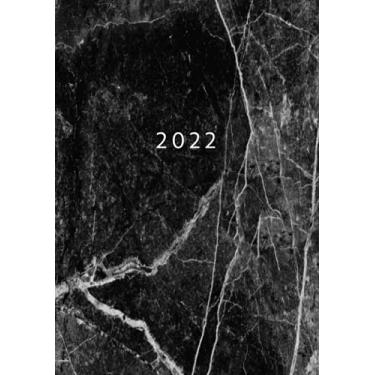 Imagem de 2022: Agenda Settimanale | Formato A5 Tascabile | 1 Settimana Su 2 Pagine | 12 Mesi Planner | Design Semplice | Diario Caledario Appuntamenti Agenda Giornaliera | Soft-Cover Black Marble