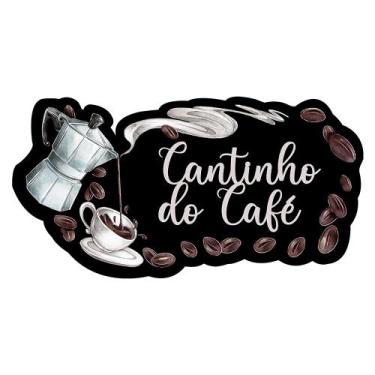 Imagem de Placa Decorativa Cantinho do Café Bule e Xícara 3D 19x36,7cm - SHD Sol