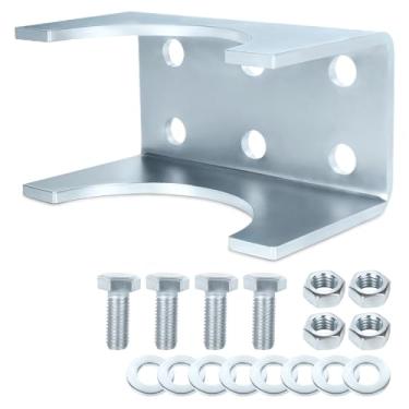 Imagem de Numano Para suportes adaptadores de poste redondos para se adaptar a postes de aço redondos de 7,6 cm para sistemas de abertura automática de portão compatíveis com Ghost Controls AX3R