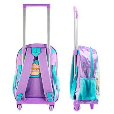 Imagem de Mochila de Rodinhas Infantil Sereia, 33 cm x 48 cm, com Haste Ajustável e Alças Acolchoadas