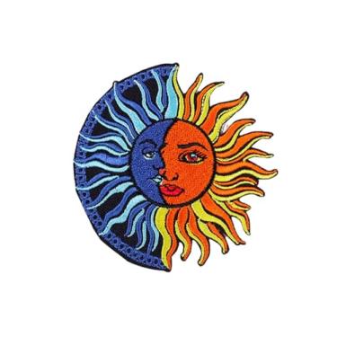 Imagem de Ruoming Ruoming Conjunto de remendos decorativos bordados a ferro, desenhos fofos de animais e natureza, apliques DIY para roupas e acessórios (sol)