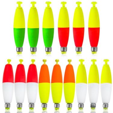 Imagem de Gfsihod Conjunto de boias de pesca boias pesadas para pesca, boia de pressão de espuma, boia de pressão, boia de pressão, boias de pesca de mola, boias de pesca sortidas para peixe-gato (Plus)