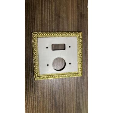 Imagem de Placa 4x4 marinjet branco/dourado 1s + tomada