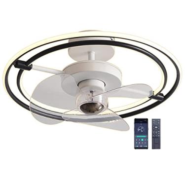 Imagem de Ventilador de teto silencioso com iluminação, iluminação de teto LED regulável moderna com ventilador, ventilador de teto com design criativo de 6 luzes para sala de estar, quarto, cozinha,
