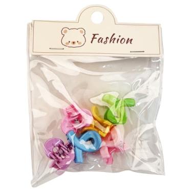 Imagem de Grampos de cabelo de garra 6 peças, pequenos clipes de borboleta para franja feminina, acessórios de cabelo de plástico pequenos elegantes