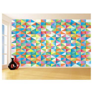 Imagem de Papel De Parede Geométrico Triângulos Abstrato 3,5M Gmt76 - Você Decor
