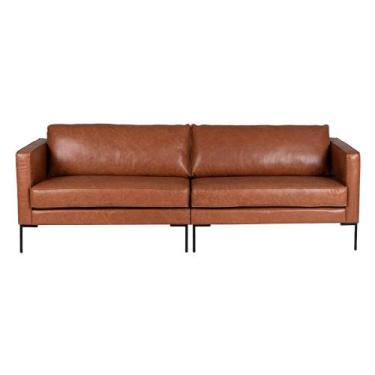 Imagem de Sofá 4 lugares Couro Ettore Caramelo Westwing - Westwing Collection, B