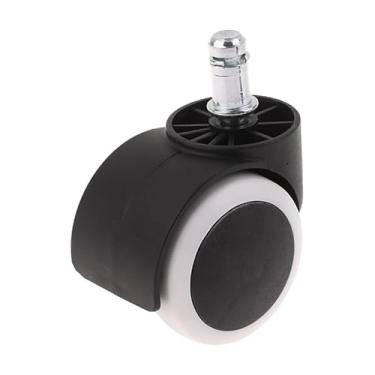 Imagem de Rodas giratórias de 5 cm para móveis - Rodízios de substituição universais de 1/5 peça para cadeiras de jogos e escritório - Conjunto de rodas brancas duráveis