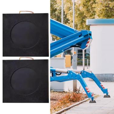 Imagem de Almofadas estabilizadoras resistentes para macacos e estabilizadores de trailer, 1 pç/2-6 peças, 30 x 30 a 71 x 71 cm x 71 cm, suporte de macaco de guindaste preto durável