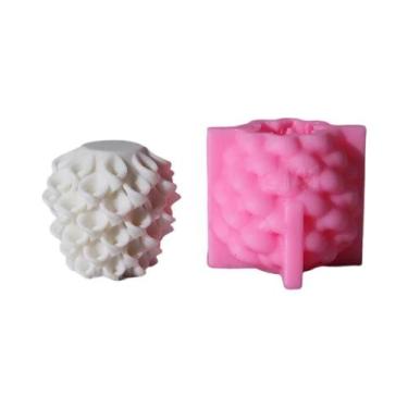 Imagem de Molde De Silicone Para Vela Em Forma De Cilindro Com Design De Flor 3D
