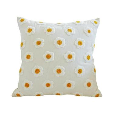 Imagem de Capa De Almofada Bordada Floral Margarida Para Sofá, Sala De Estar E D