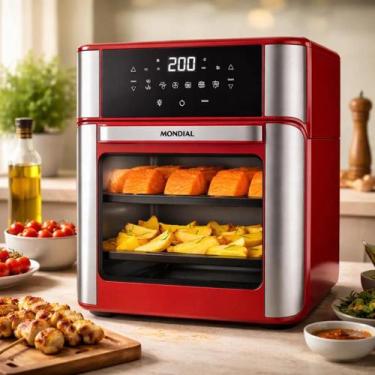 Imagem de Air Fryer Forno Oven 12l Mondial 127v 2000w Original, Vermelho, 110V