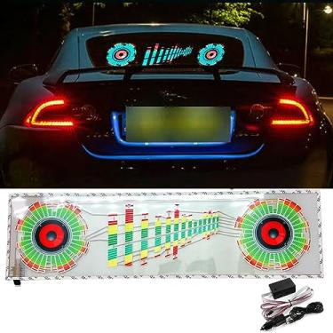 Imagem de keeda Som Música Ativar Sensor Auto Adesivo Carro Equalizador de Luz LED Brilho Luz LED Áudio Voz Ritmo Lâmpada (Trompete, 90x25 cm)