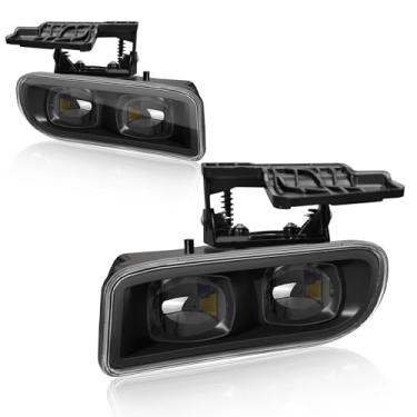 Imagem de SINYATO INDUST Kit de faróis de neblina de LED para 1999-2002 Sierra/2000-2006 GMC Yukon/Yukon XL Caminhonete SUV para-choque condução lente transparente conjunto de farol de neblina 1 par GC055L