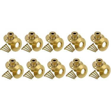 Imagem de Poolzilla Capa de segurança para piscina âncora de latão com coleira para decks de madeira – Pacote com 10 – Ajuste universal