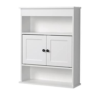 Imagem de Zenna Home Parede, 2 portas e 3 prateleiras, armário de banheiro branco