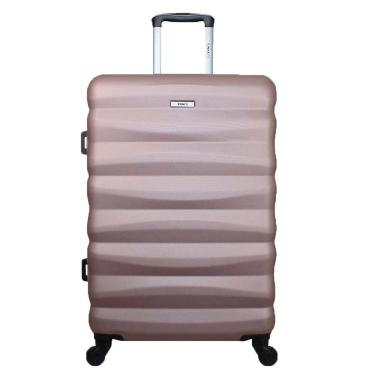 Imagem de Mala De Viagem Média Abs Yins 21089 Cadeado Embutido Rodas Giro 360º Rosê M