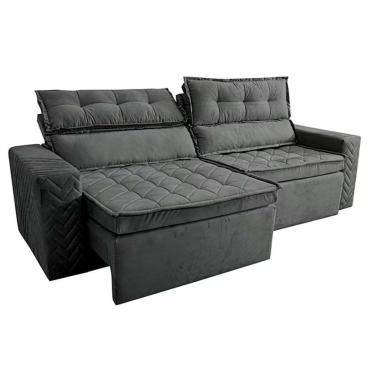 Imagem de Sofá 3 Lugares Cama Inbox Belém Retrátil-reclinável Cinza