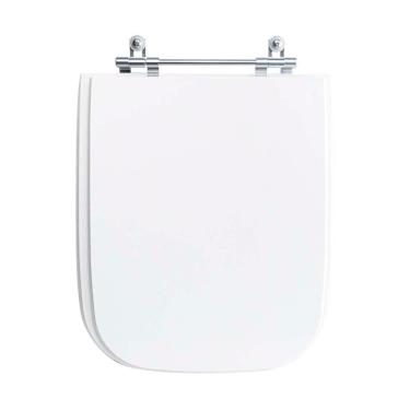 Imagem de Assento Sanitário Tampa De Vaso Branco Mdf Laqueado Tivoli Para Bacia Ideal Standard