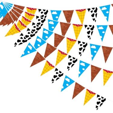 Imagem de lasuroa 5 Faixas De Festa Com Desenho Animado, Bandeiras Triangulares Coloridas, Guirlanda Papel Para Pendurar, Decoração Brinquedo Fofo Chá Bebê E Aniversário