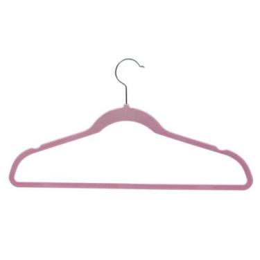 Imagem de Kit 30 Cabides 45cm Veludo Rosa Slim Antideslizante Roupa - ARBORETHO