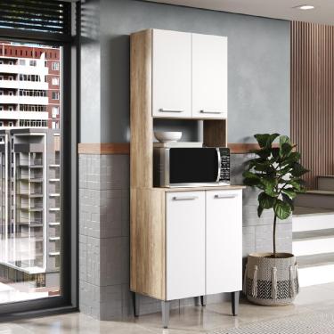 Imagem de Torre Quente Carvalho com Branco Cozinha Arizona 2783 Carraro