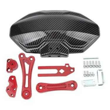 Imagem de PowerMotor Para-Lama Traseiro Universal Cnc De Fibra Carbono, Capa Protetora Traseira Substituição Para Navi Nss350 Forza350 Adv350, Motocicleta, Mini Scooter Bolso, Bicicleta (Vermelho)