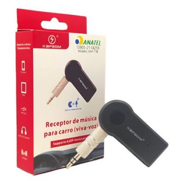 Imagem de Adaptador Receptor Bluetooth Mp3 Som De Carro P2 Auxiliar KAP-T38 - No