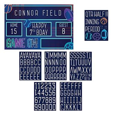 Imagem de amscan Birthday Baller Plastic Personalized Stadium Scoreboard Sign, 1 Pack