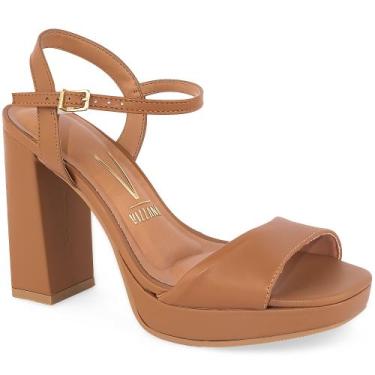 Imagem de Sandália Vizzano Meia Pata Salto Grosso Original 6551-100, Caramelo, 3