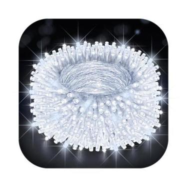 Imagem de Cordão 500 Leds Com Strobo 50 Metros Prova D'água Fio Transparente Nat
