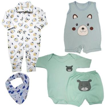Imagem de Kit Roupa de Bebê com 5Pçs Enxoval Menino Menina com Bandana - Koala B