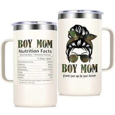 Imagem de Lifecapido Presentes para meninos e mães, caneca de café isolada de aço inoxidável de 590 ml, aniversário, dia das mães, presentes de Natal para menino e mãe, cremoso