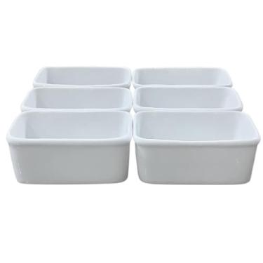 Imagem de Kit 6 Tigelas/Cumbucas 280 ml - Pote Sobremesa - Sachês - Suflês - Porcelana Branca (2)