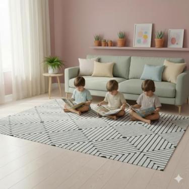 Imagem de Tapete sala Domus Antiderrapante 2,50m x 1,50m Algodão Colorido (ALVINEGRO)