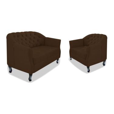 Imagem de Kit Namoradeira E Poltrona Julia A02 Corano Marrom