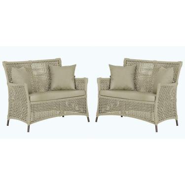 Imagem de 2 Sofás área Externa Igapó Alumínio Pintura Marrom Corda Náu Rami