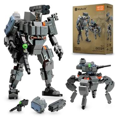Imagem de MyBuild Armed Forces Alpha Fire Support 6021 – Heavy Support Tactical Mech with Missile Pod & Combat Drone | Dynamic Robot Building Kit | Ages 14+