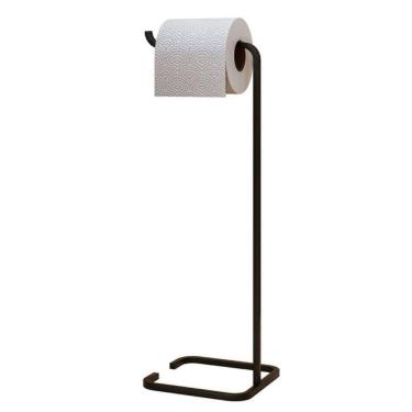 Imagem de Suporte Porta Papel Higiênico Para Banheiro Level Preto