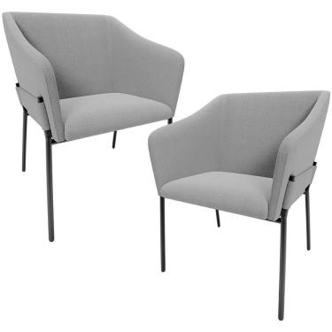 Imagem de Kit 2 Cadeiras Para Sala De Jantar Estar Living Olívia L02 Bouclê Cinza - Lyam Decor
