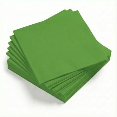 Imagem de Horaldaily Pacote com 50 guardanapos de coquetel, guardanapos de papel descartáveis de 12 x 12 cm para festa de futebol, aniversário, casamento, aniversário, chá de bebê (50, verde)