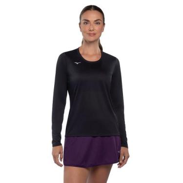 Imagem de Camiseta de Treino Manga Longa Mizuno Energy 2.0 Feminina, Preto, GG