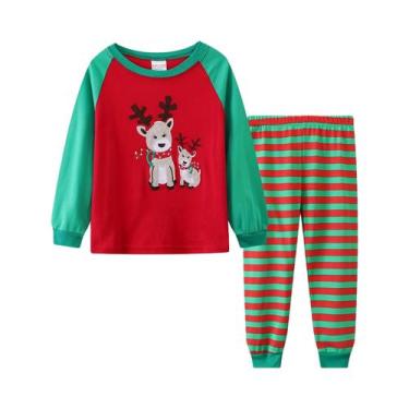 Imagem de Conjunto De Pijamas De Natal Para Meninos Com Estampa De Desenhos Anim